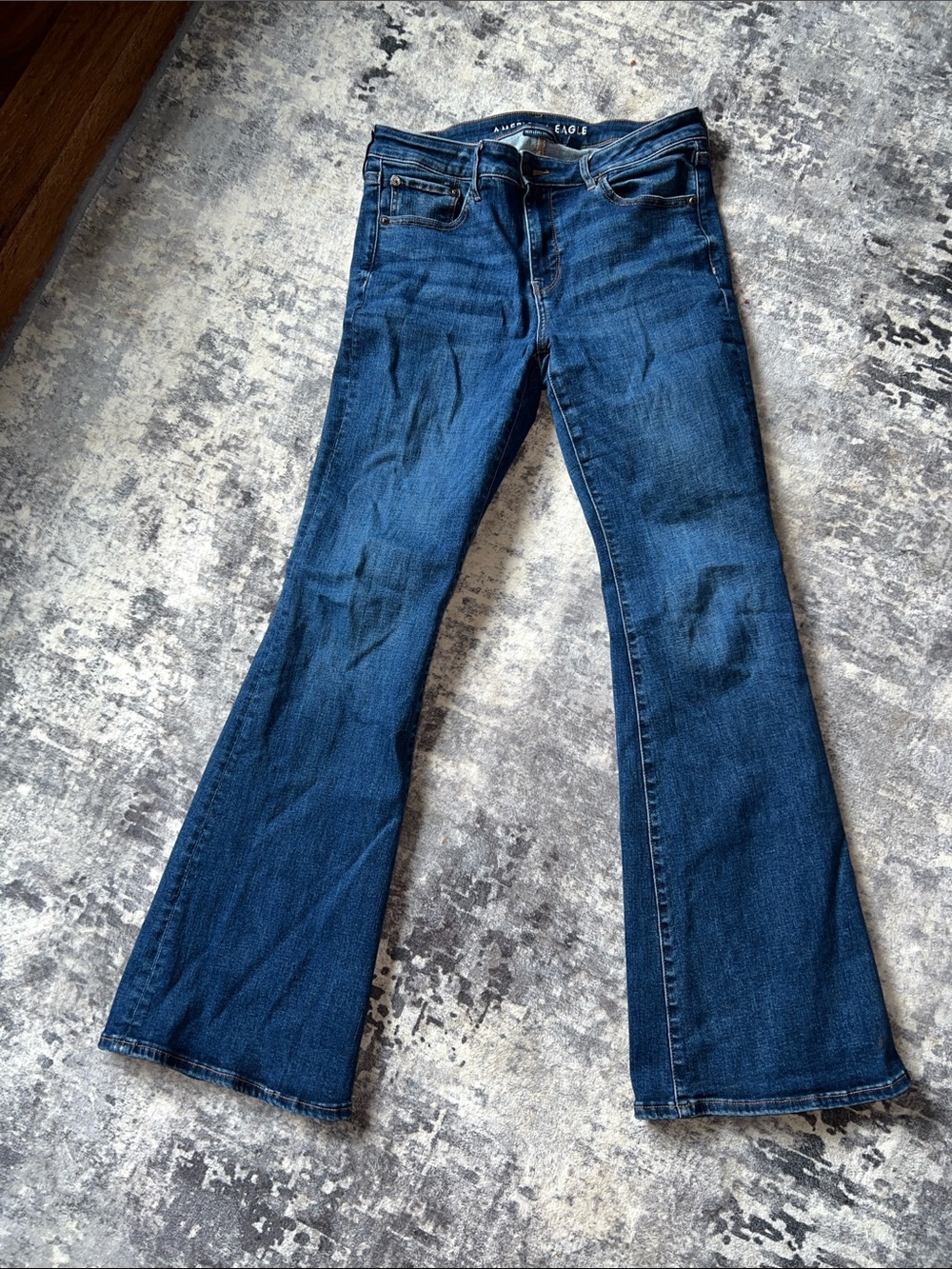 American Eagle Dark Blue Low Rise Flare Jeans